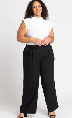Roz & Ali™ Pleated Wide Leg Trouser Pants - Plus