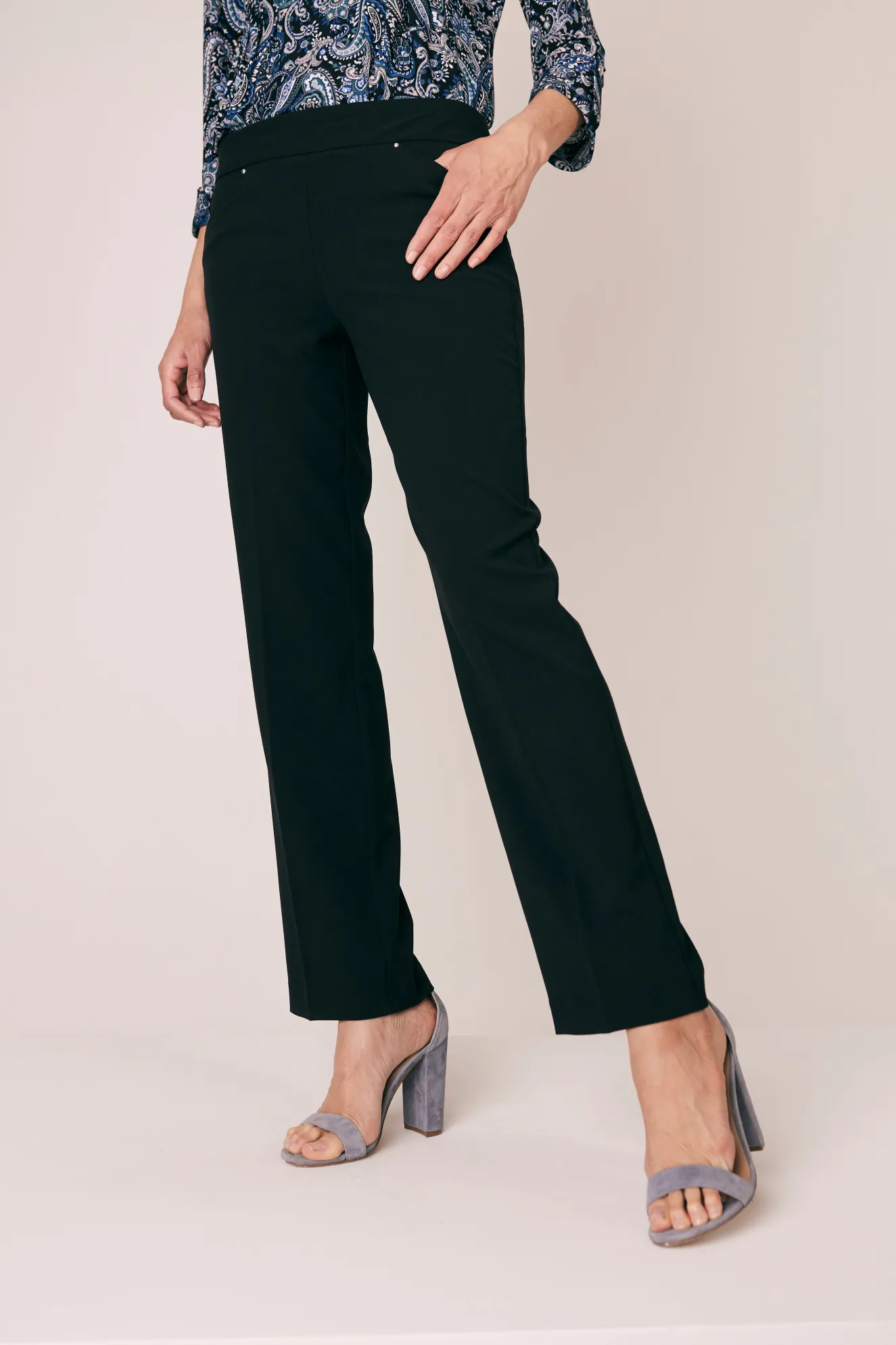 Roz & Ali™ Secret Agent Pull On Tummy Control Pants Straight Leg - Plus - Short Length