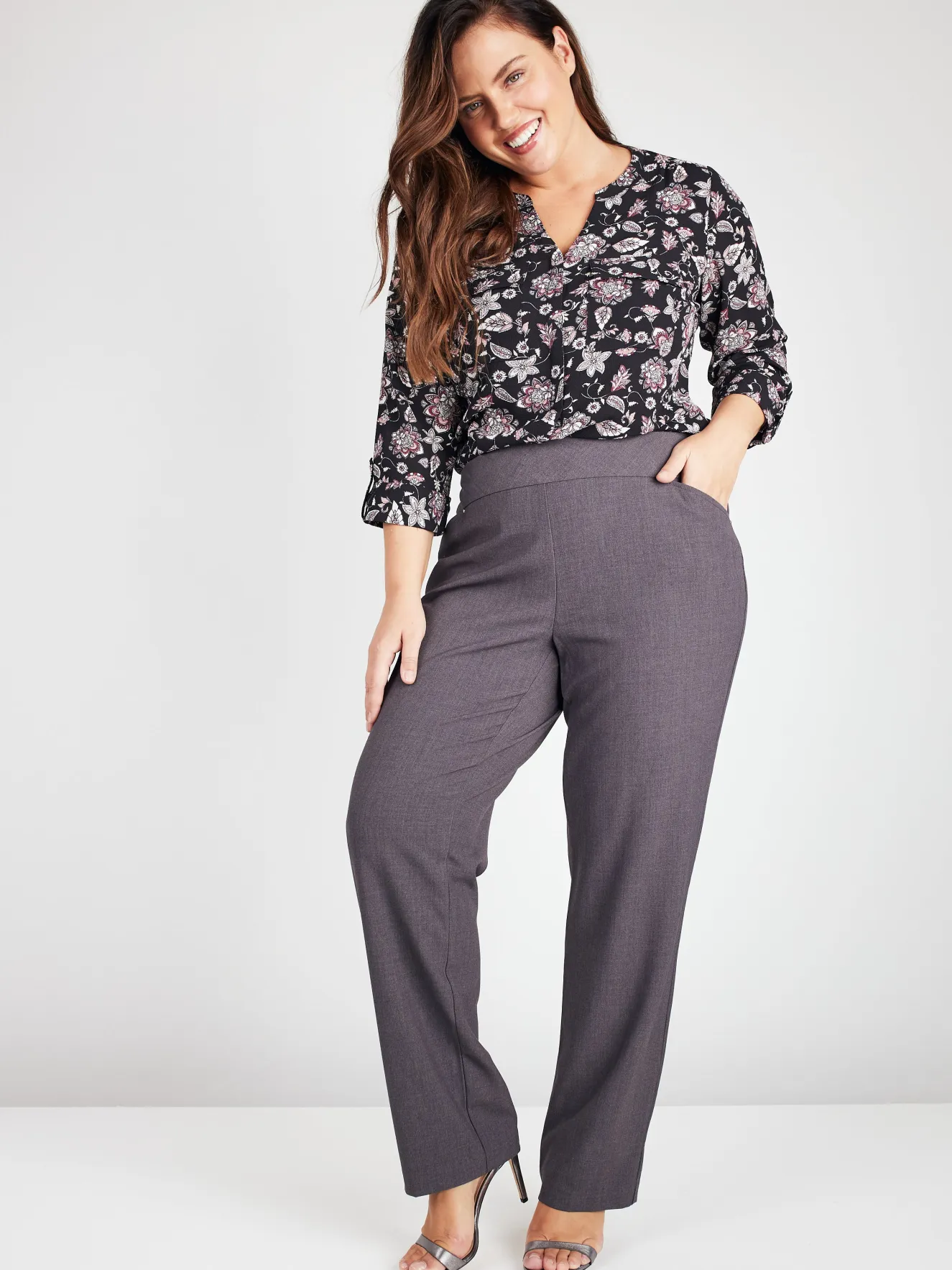 Roz & Ali™ Secret Agent Pull On Tummy Control Pants Straight Leg - Short Length