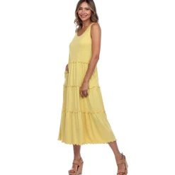 Scoop Neck Tiered Midi Dress