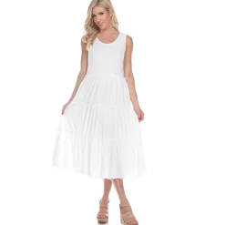 Scoop Neck Tiered Midi Dress