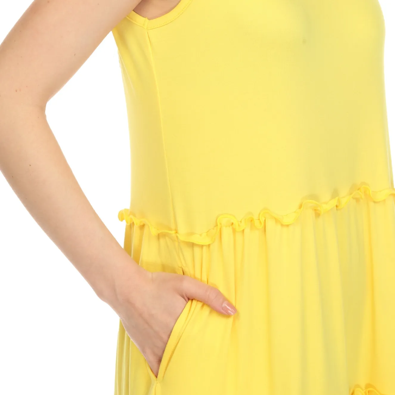Scoop Neck Tiered Midi Dress