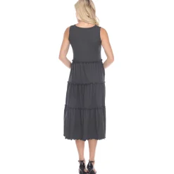 Scoop Neck Tiered Midi Dress