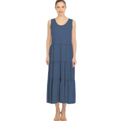 Scoop Neck Tiered Midi Dress