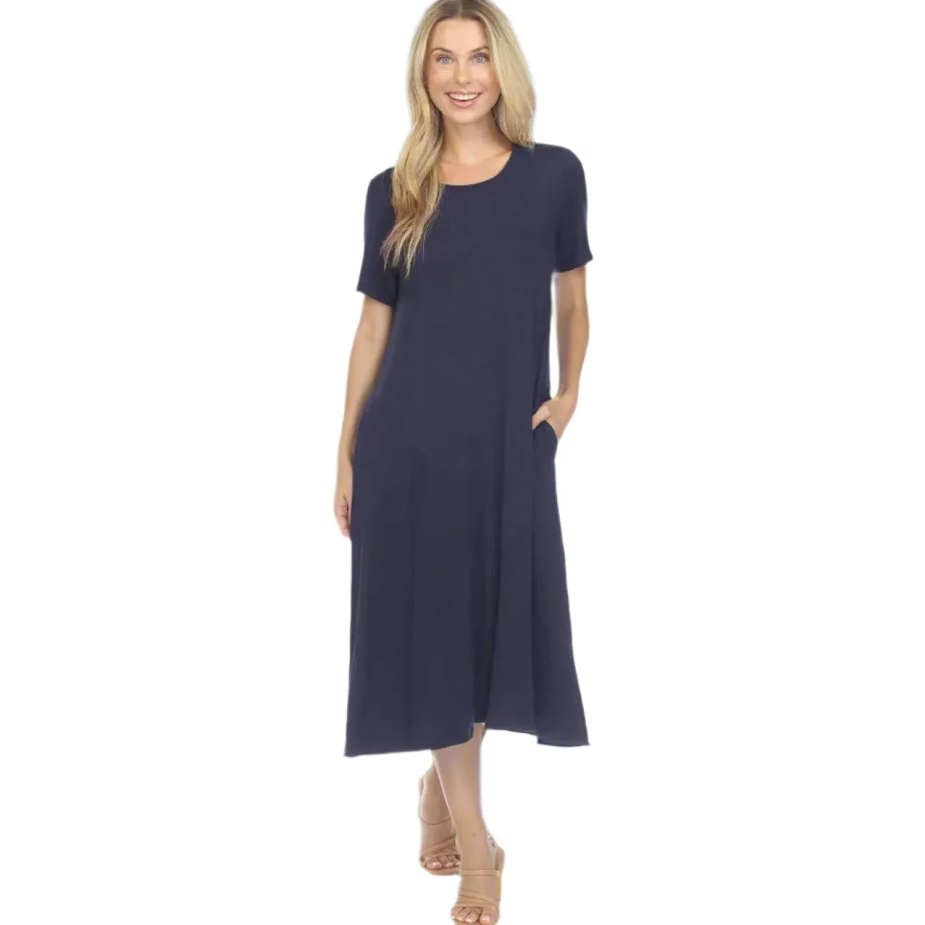 Short Sleeve Midi Dress