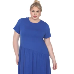 Short Sleeves Maxi Dress - Plus