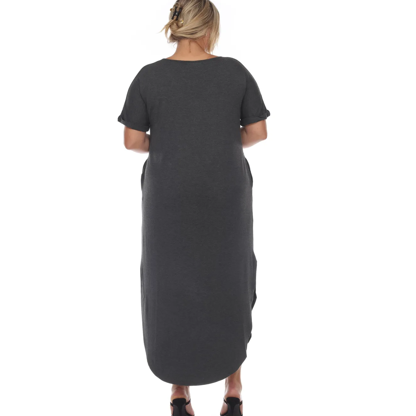 Short Sleeve V-neck Maxi Dress - Plus