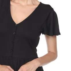 Short Sleeve V-neck Tiered Dress