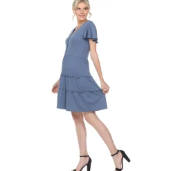 Short Sleeve V-neck Tiered Dress