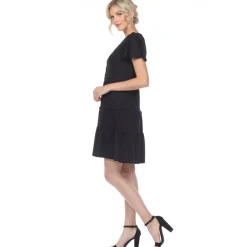 Short Sleeve V-neck Tiered Dress