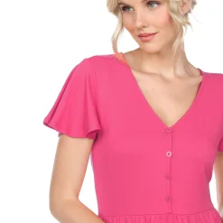 Short Sleeve V-neck Tiered Dress