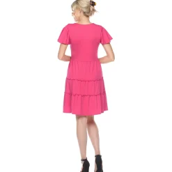 Short Sleeve V-neck Tiered Dress
