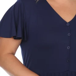 Short Sleeve V-neck Tiered Midi Dress - Plus