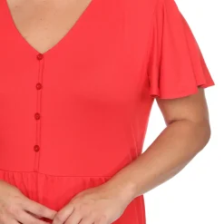 Short Sleeve V-neck Tiered Midi Dress - Plus