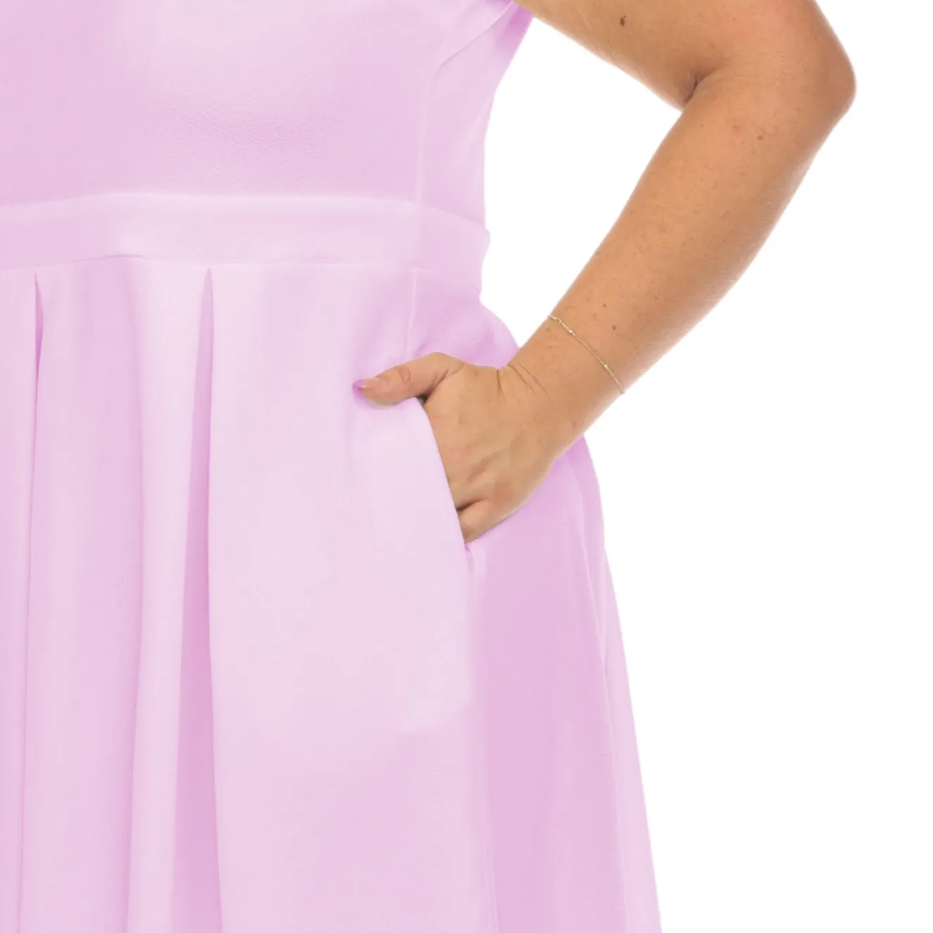 Solid Fit and Flare Dress - Plus