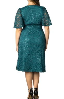 Starry Sequined Lace Cocktail Dress - Plus