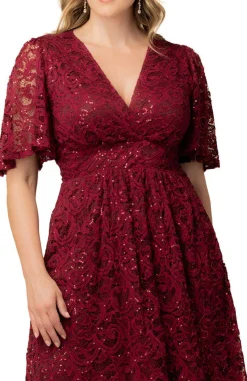 Starry Sequin Lace Cocktail Dress - Plus