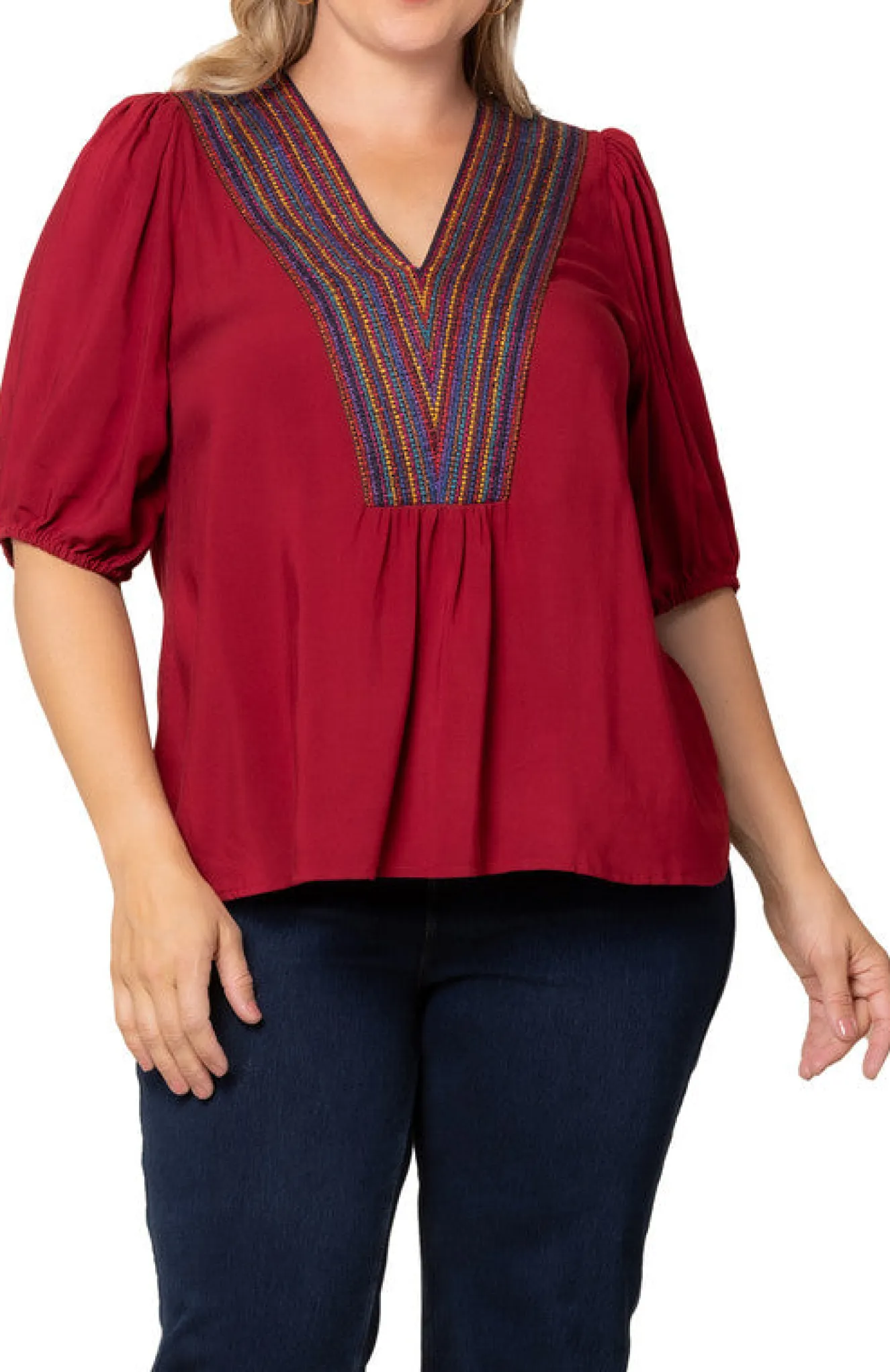 Tacoma Trim Neckline Top - Plus