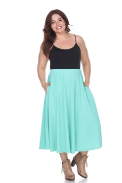 Tasmin Flare Midi Skirts - Plus