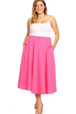 Tasmin Flare Midi Skirts - Plus