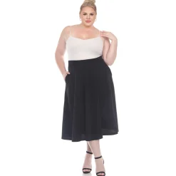Tasmin Flare Midi Skirts - Plus