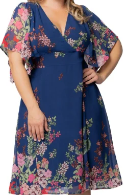 Twilight Garden Border Breezy Border Print Cocktail Dress - Plus