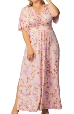 Vienna Maxi Dress- Lively Peach Florals -Plus