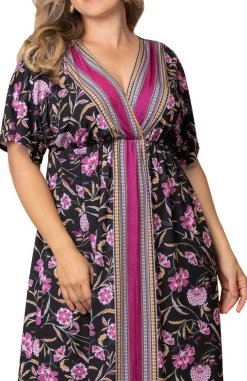 Wanderlust Border Print Maxi Dress - Plus