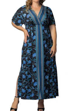 Wanderlust Border Print Maxi Dress - Plus
