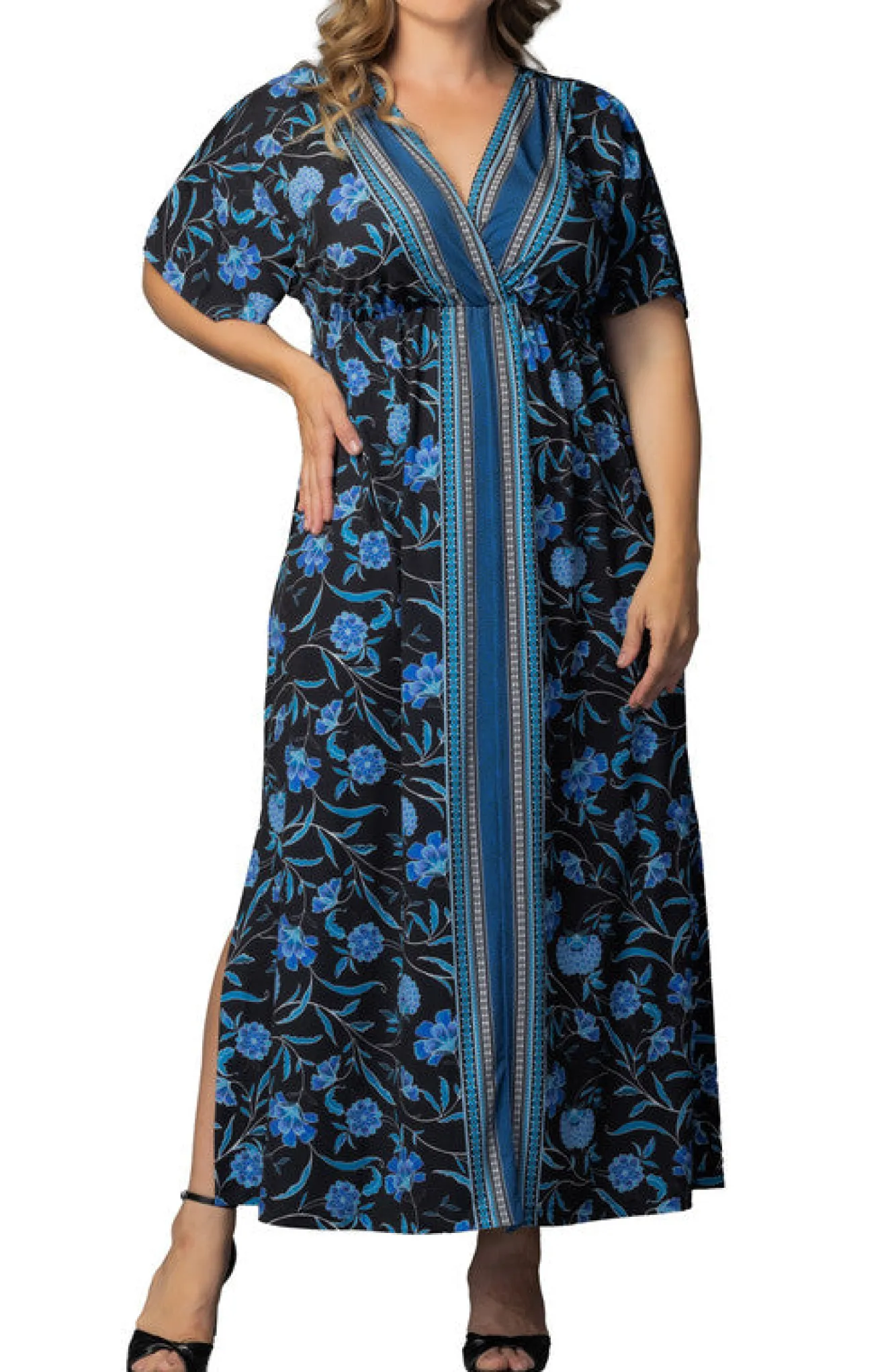 Wanderlust Border Print Maxi Dress - Plus