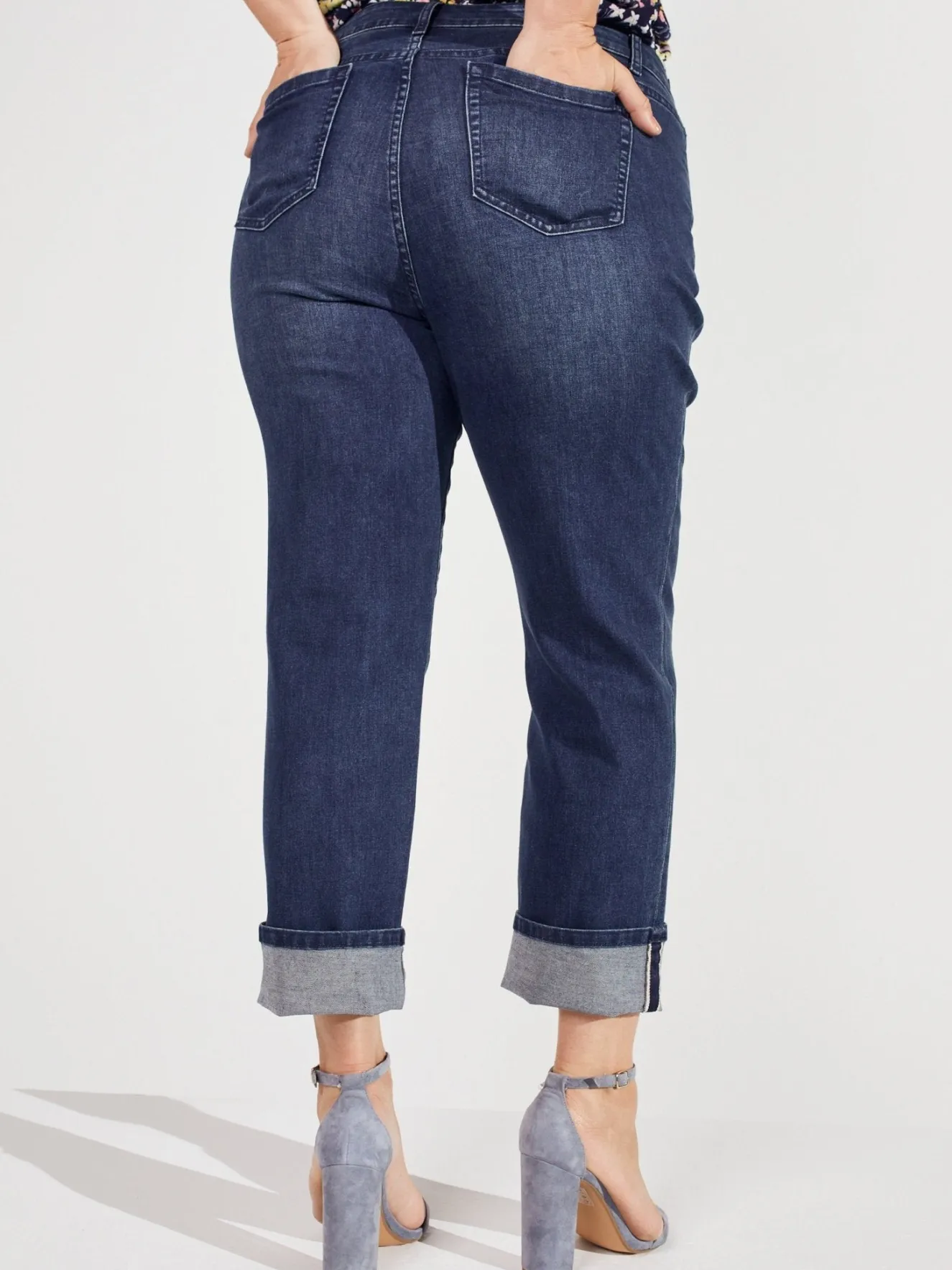 Westport Signature Girlfriend 5 Pocket Selvedge Cuff Jeans - Plus