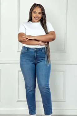 Westport Signature Straight Leg Pearl Rivet Denim Jeans, Plus