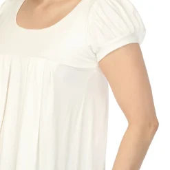 Women's Cap Sleeve Pleated Top - Off-White
