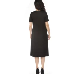 Women's Crew Neck T-Shirt Dress - Black