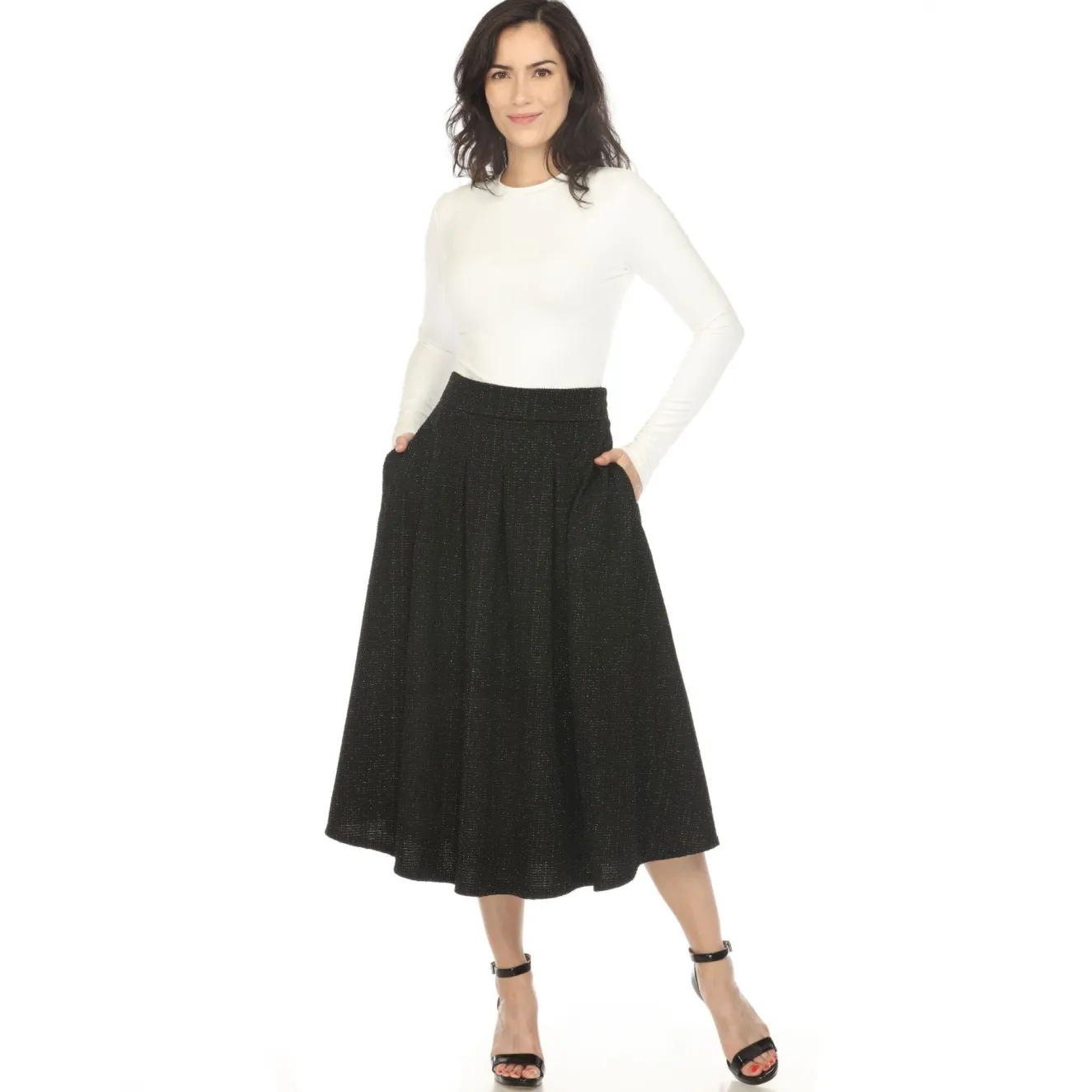 Women's Flared Tweed Skirt