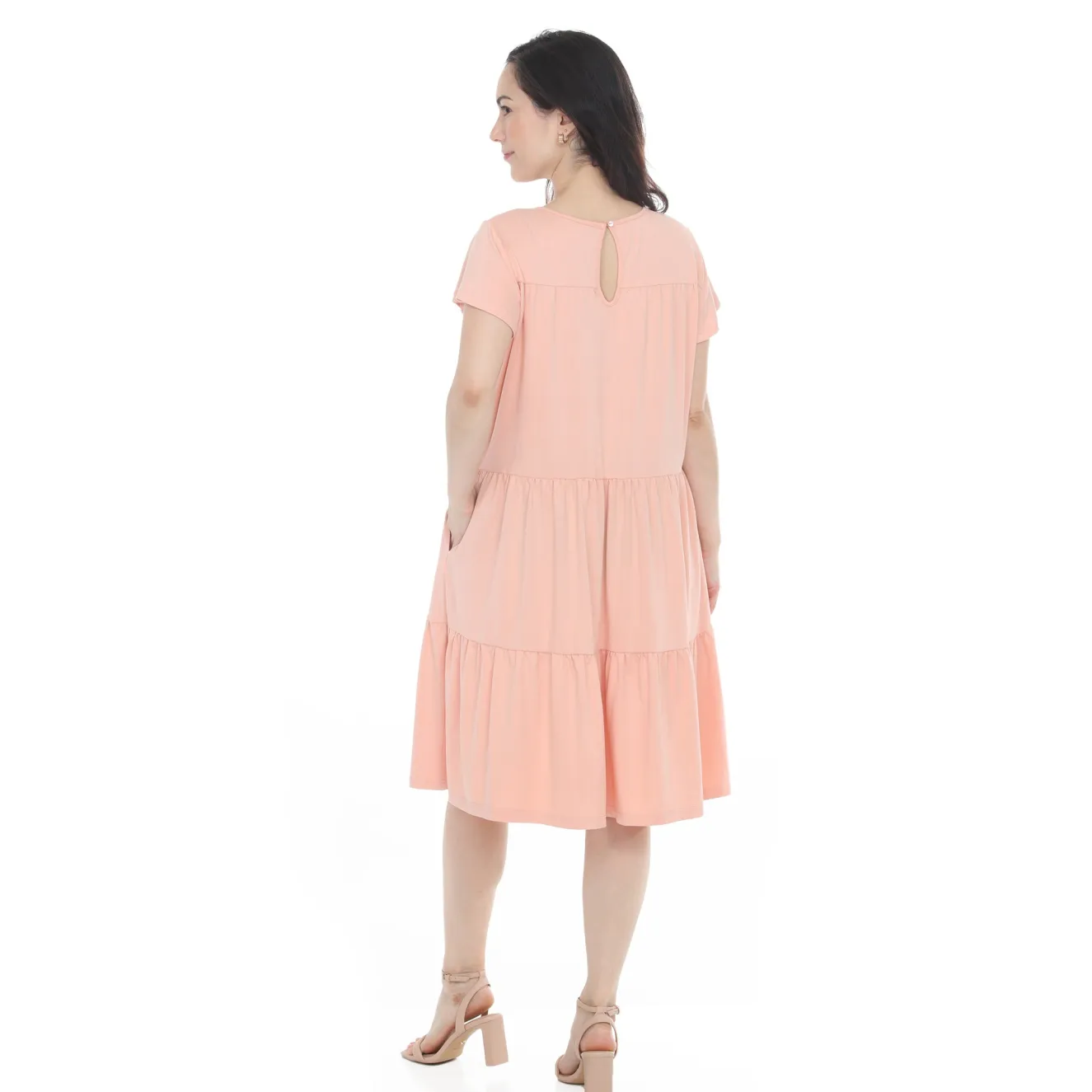 Women's Flutter Sleeve Ruffle Tiered Dress