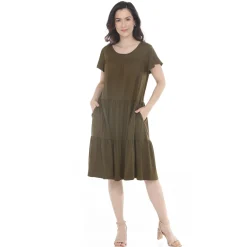 Women's Flutter Sleeve Ruffle Tiered Dress