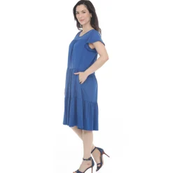 Women's Flutter Sleeve Ruffle Tiered Dress