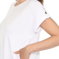 Women's Folded Sleeve Top and Printed Pant Two-Piece Set
