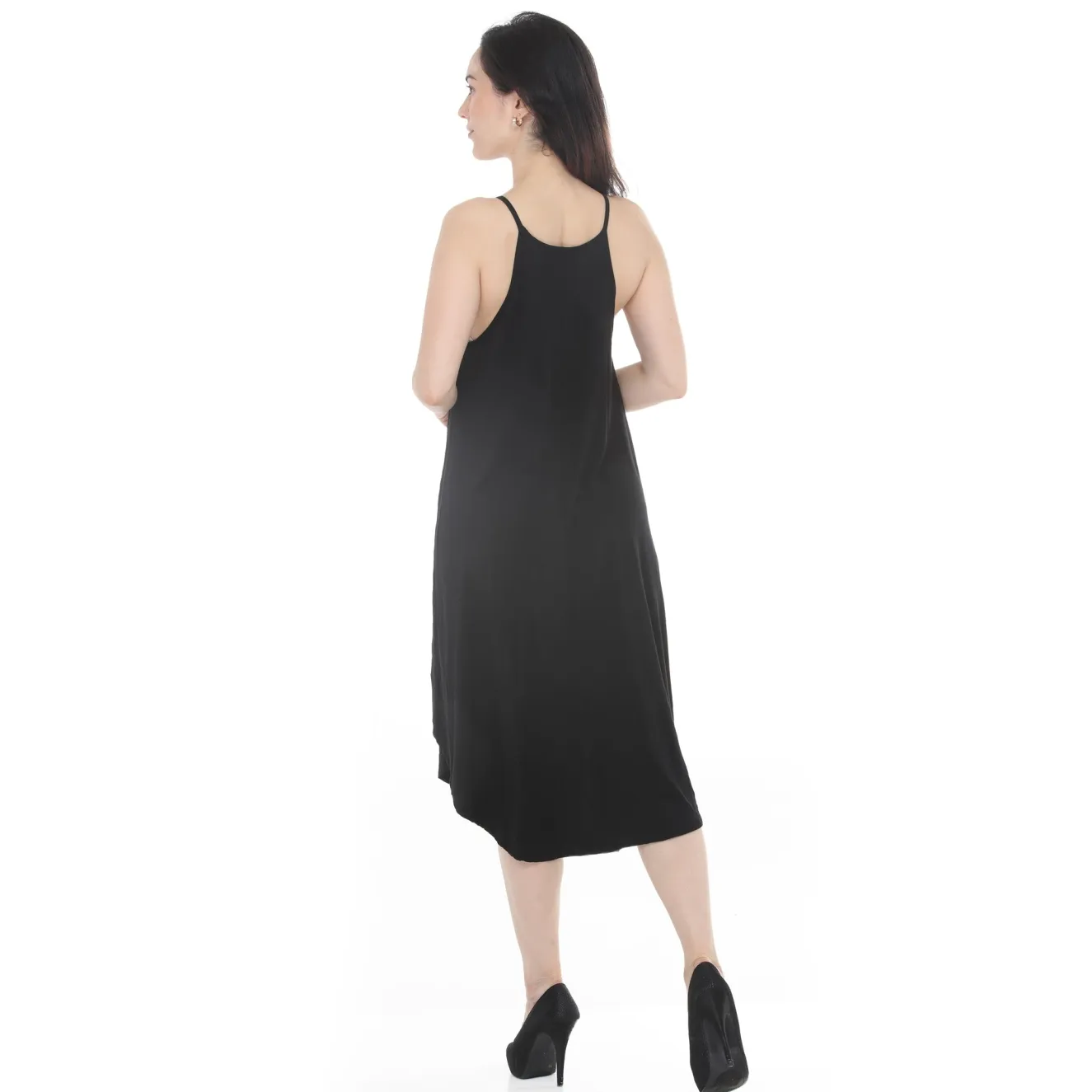 Women's Halter Neck Swing Midi Dress