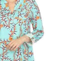 Women's Paisley Button Front Tunic Top