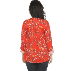 Women's Paisley Button Front Tunic Top