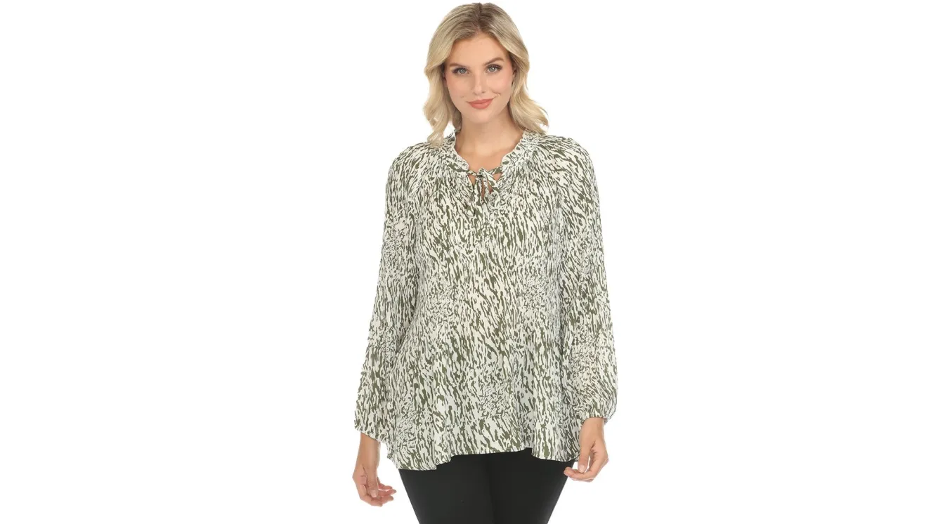 Women's Printed Peasant Blouse