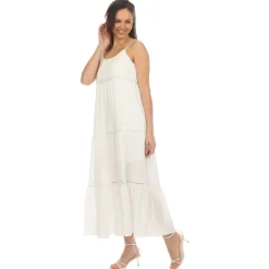Women's Scoop Neck Tiered Maxi Dress