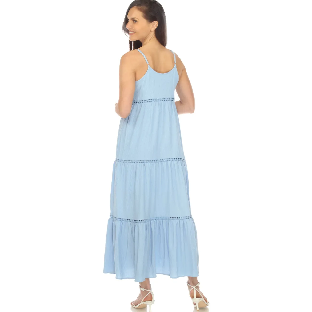 Women's Scoop Neck Tiered Maxi Dress