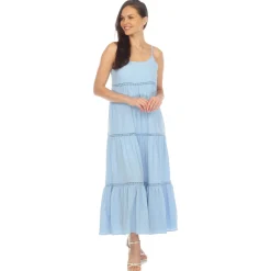 Women's Scoop Neck Tiered Maxi Dress