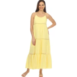 Women's Scoop Neck Tiered Maxi Dress