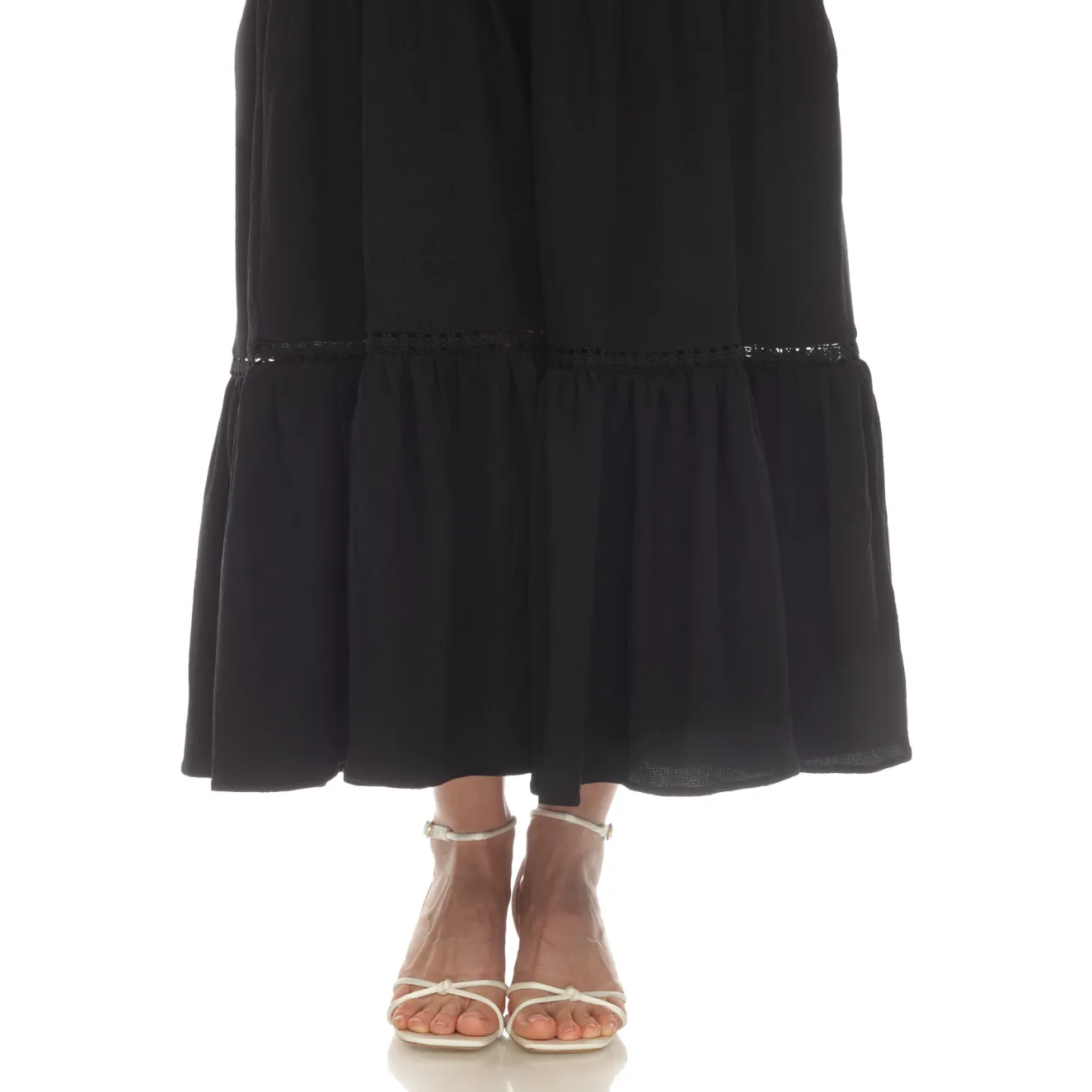 Women's Scoop Neck Tiered Maxi Dress - Plus