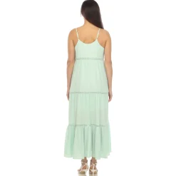 Women's Scoop Neck Tiered Maxi Dress - Plus