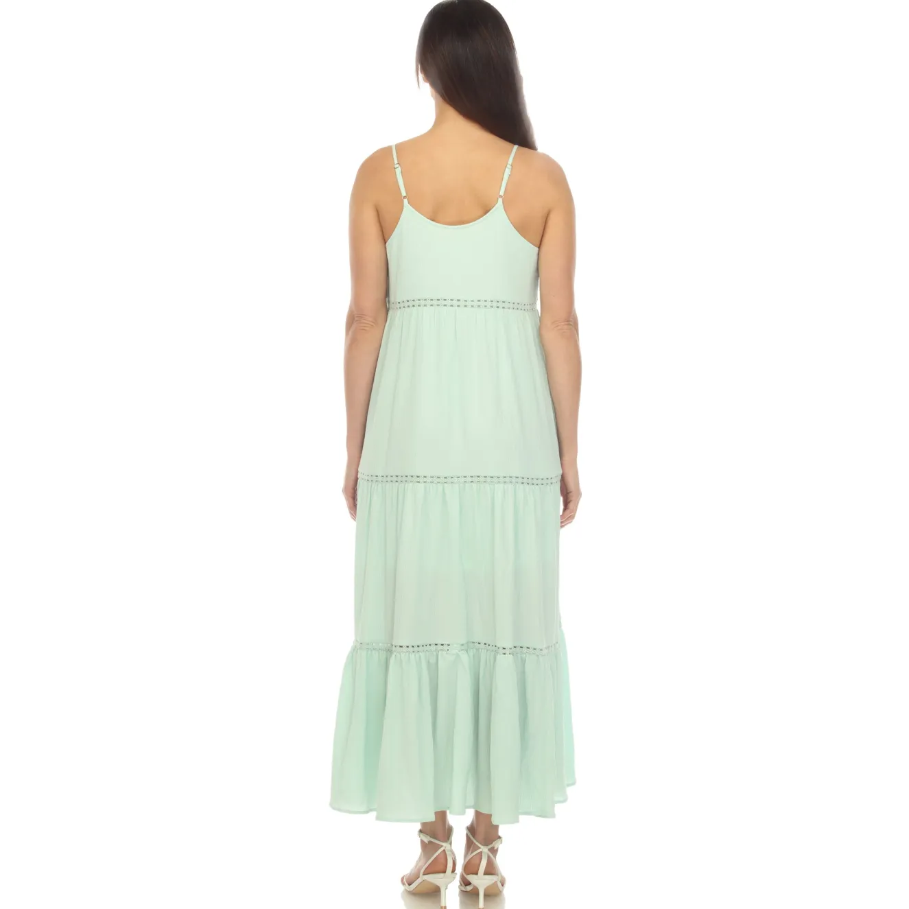 Women's Scoop Neck Tiered Maxi Dress - Plus